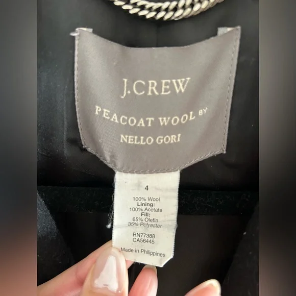 J crew Nello Gori Black Wool Coat - Picture 3 of 3